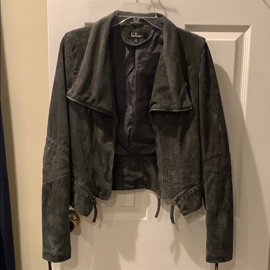 Gray Suede Material Jacket